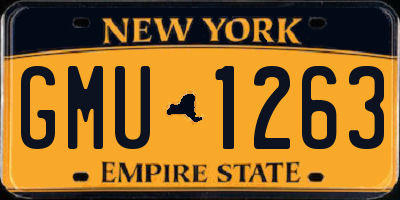 NY license plate GMU1263