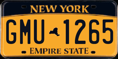 NY license plate GMU1265
