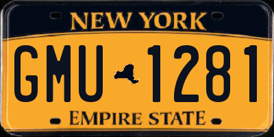 NY license plate GMU1281