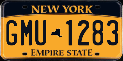 NY license plate GMU1283