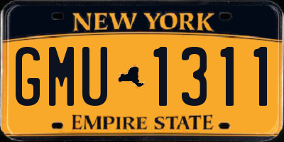 NY license plate GMU1311