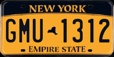 NY license plate GMU1312