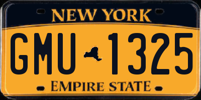 NY license plate GMU1325