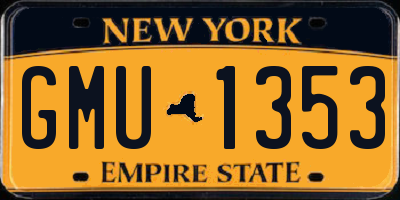 NY license plate GMU1353