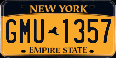 NY license plate GMU1357