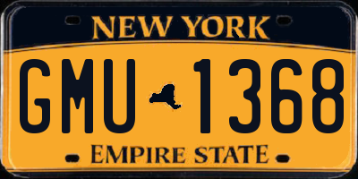 NY license plate GMU1368