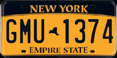 NY license plate GMU1374