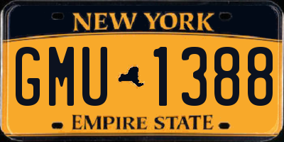 NY license plate GMU1388