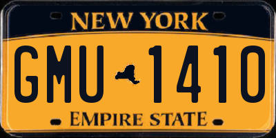 NY license plate GMU1410