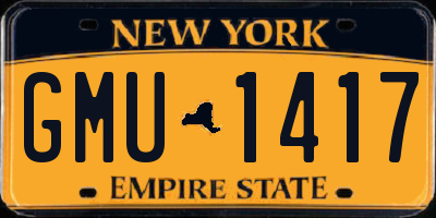 NY license plate GMU1417