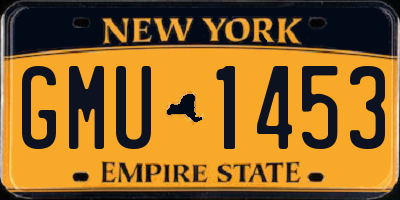 NY license plate GMU1453