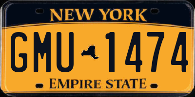 NY license plate GMU1474