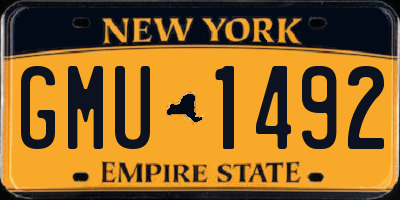 NY license plate GMU1492