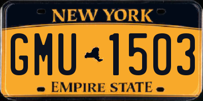 NY license plate GMU1503