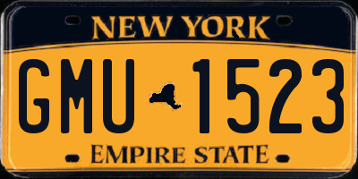 NY license plate GMU1523
