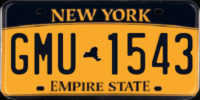NY license plate GMU1543