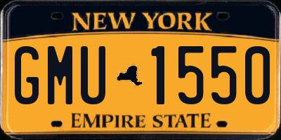 NY license plate GMU1550