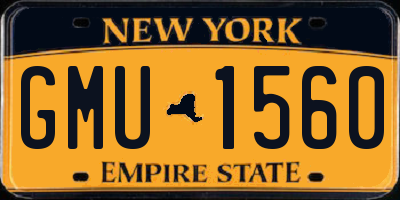 NY license plate GMU1560