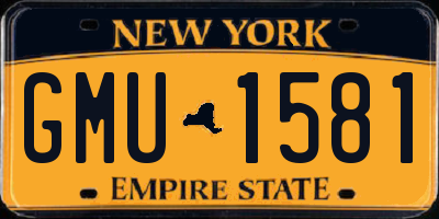 NY license plate GMU1581