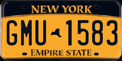 NY license plate GMU1583