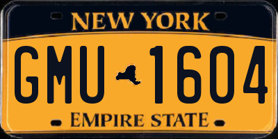 NY license plate GMU1604