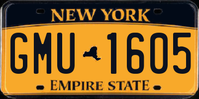 NY license plate GMU1605