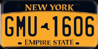 NY license plate GMU1606