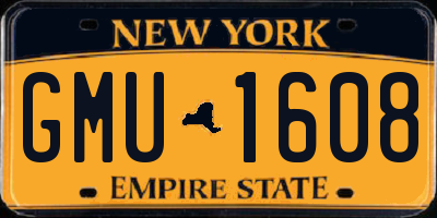 NY license plate GMU1608