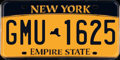 NY license plate GMU1625