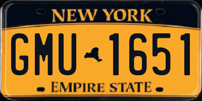 NY license plate GMU1651