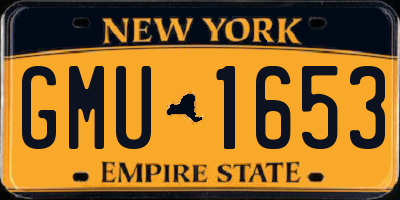 NY license plate GMU1653