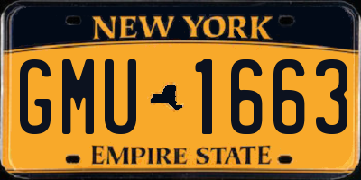 NY license plate GMU1663