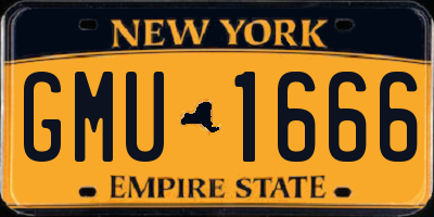 NY license plate GMU1666
