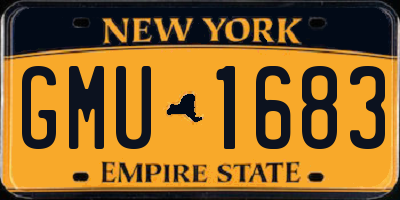 NY license plate GMU1683