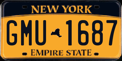 NY license plate GMU1687