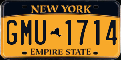 NY license plate GMU1714