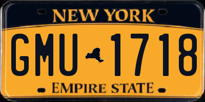 NY license plate GMU1718