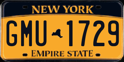 NY license plate GMU1729