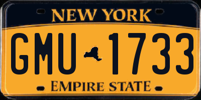 NY license plate GMU1733