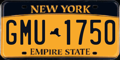 NY license plate GMU1750