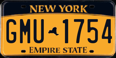 NY license plate GMU1754
