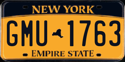 NY license plate GMU1763