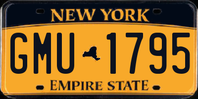 NY license plate GMU1795