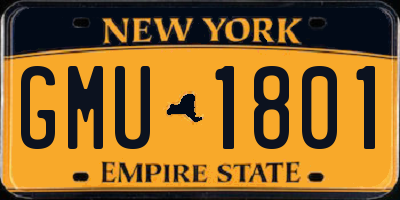 NY license plate GMU1801