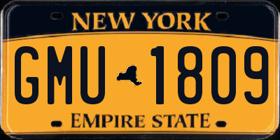 NY license plate GMU1809