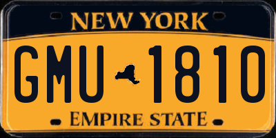 NY license plate GMU1810