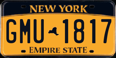 NY license plate GMU1817