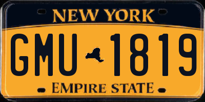 NY license plate GMU1819