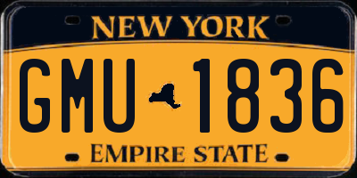 NY license plate GMU1836