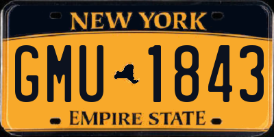 NY license plate GMU1843